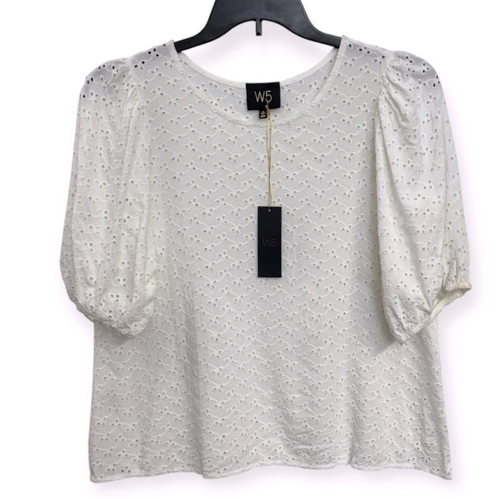 Anthropologie: W5 Women’s Cream Eyelet Blouse Size M *2109